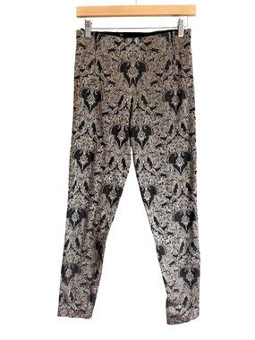 NEW Byron Lars Beauty Mark Metallic Jacquard Skinny Pants Black Gold Size 2 [jb]